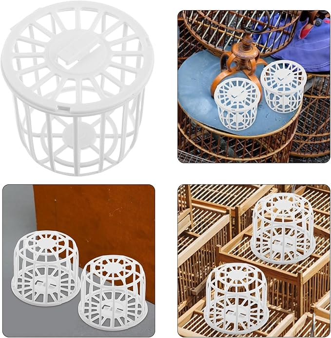 SHINEOFI 4pcs Plastic Bird Nest Box for Canaries and Birds Multipurpose Breeding Nest Basket Hollow Cage Storage Tidy Nesting Material Holder for Finch and Parrot