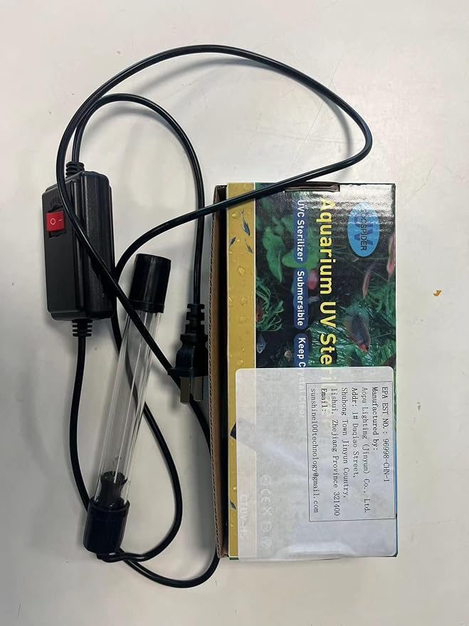 2 Pack 7W 8 Inch Aquarium UV Light for 20-100 Gallon Fish Tank Aquarium Light