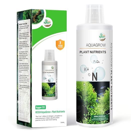 HC034 Aquarium Plant Liquid Fertilizer - Advanced Macro Nutrient Solution for Freshwater Planted Tanks, Promotes Root & Leaf Growth, 150ml/500ml/1000ml (150mL)