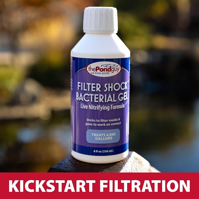 The Pond Guy Filter Shock Gel, Live Microbes & Enzyme Treatment, 8 oz | Water Garden Filtration Starter that helps maintain cleaner freshwater Koi fish ponds and supports water quality