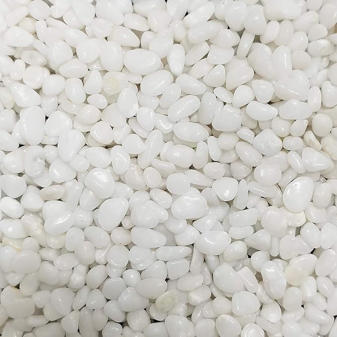 Natural Polished Decorative White Pebbles - 2 LB Small Stones 3/8" Gravel Size,River Rocks Pebbles for Plants, Home DIY Decor,Aquarium Gravel,Vase Fillers,Fairy Garden,Landscaping Outdoor Stones