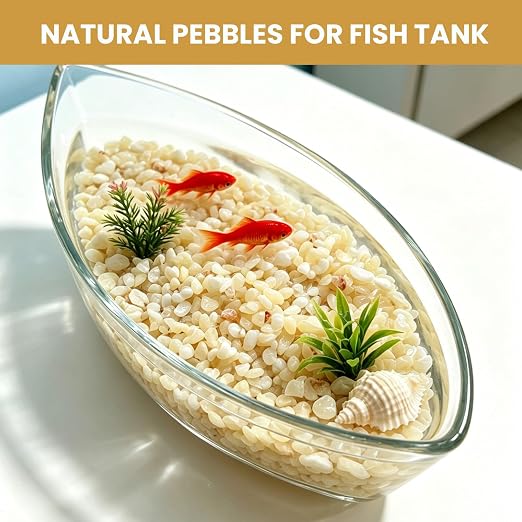 3/8 Inch Polished Decorative Pebbles, River Rocks for Indoor Plants, Succulents, Planters, Vases, Fish Tank, Aquarium Gravel & Landscaping (Cream Beige, 3LB)