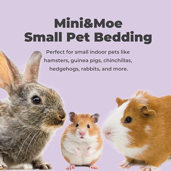 mini&moe Rabbit Litter Paper Pellet Bedding: Hamster Bedding Odor Control & Moisture Absorbent Natural Paper Pellet Bedding - for Small Animal Guinea Pigs,Rabbits Bedding 3.96lb