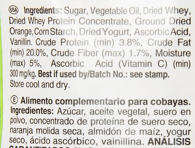 Vitakraft Drops with Orange Flavor Guinea Pig Treats 5.3 oz Bag Delicious Yogurt Enriched Snacks with Vitamin C Essential Nutrients and Wholesome Nourishment for Small Pets,(Pack of 2)