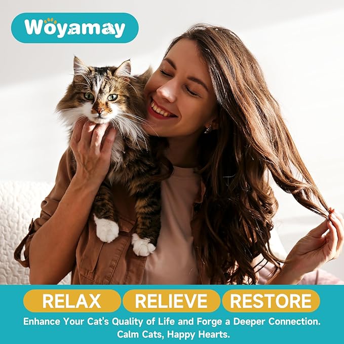 Woyamay Cat Calming Diffuser Refills - 4 Pack Cat Pheromones Calming Diffuser for Cat Anxiety Relief, Cat Pheromone Diffuser, 120 Days Pheromone Diffuser to Calm Cats, Fits All Common Diffuser Heads