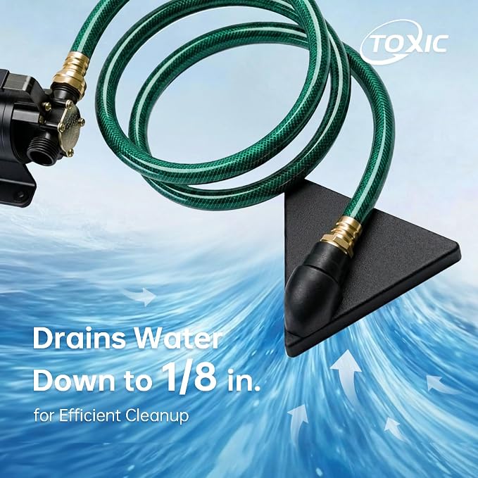 12V Water Transfer Pump 330GPH Self-Priming Utility Pump with Battery Clamps Hose Kit Portable Electric Non-Submersible Pump for RV Marine Garden Pool Basement Emergency Water Removal