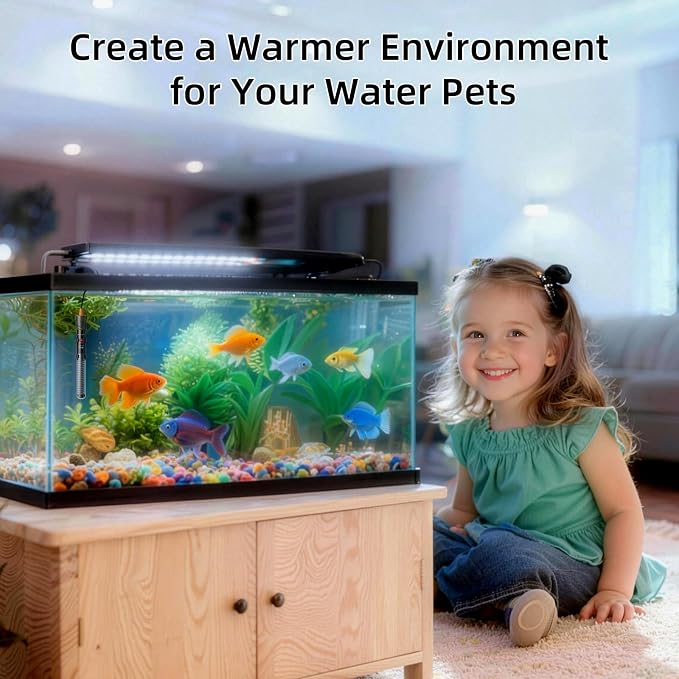 HiTauing Aquarium Heater 100W, Adjustable Knob Fish Tank Heater with 2 Powerful Suction Cups, Submersible Betta/Turtle Tank Heater for Freshwater and Saltwater Tanks