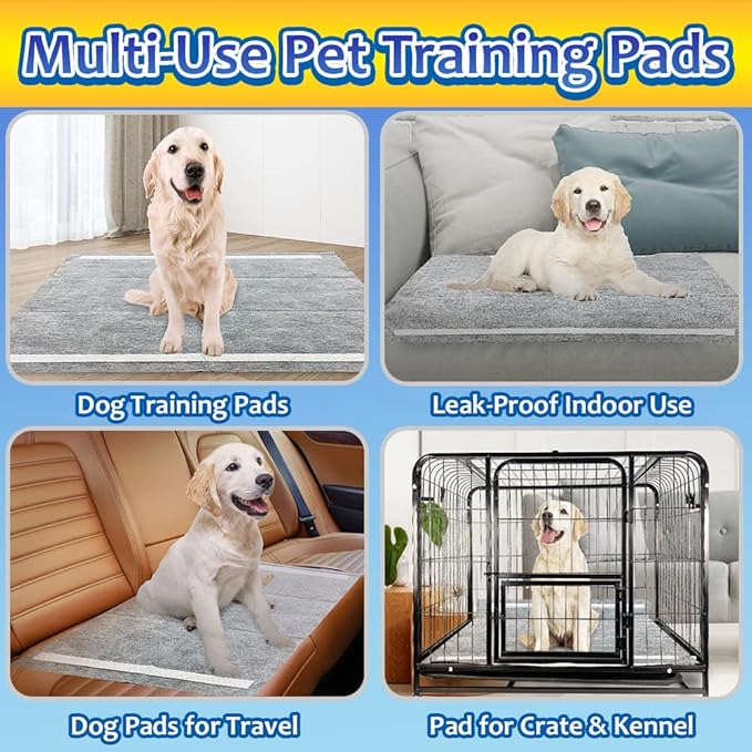 Dogcator 60 Count Charcoal Pee Pads for Dogs, 28"x34" Activated Charcoal Dog Pee Pads, Odorless Potty Pads, XL Disposable Puppy Pads Pet Training Pads