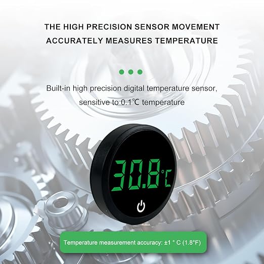 Fishtanks Digital Thermometers LED Display Accurate Temperature Gauge for Reptiles Tanks Wth Stick on Rechargeable Design LED Display Thermometers