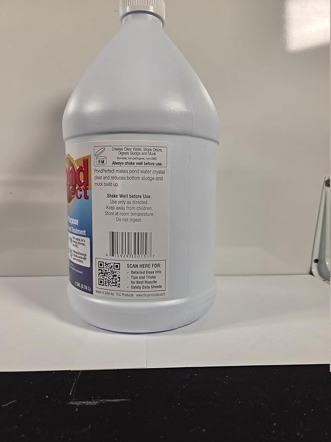 PondPerfect Natural Pond Bacteria Treatment – Liquid Formula for Pond Maintenance – Safe for Fish & Koi – Easy Dosing – 1 Gallon