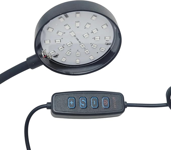 Lifegard Blue Spectrum Clip-On LED Aquarium Light with USB & in-Line Controller – 28 Ultra-Bright LEDs – Dimmable & Touch Control – for Glow Fish, Nano Tanks, Freshwater & Marine