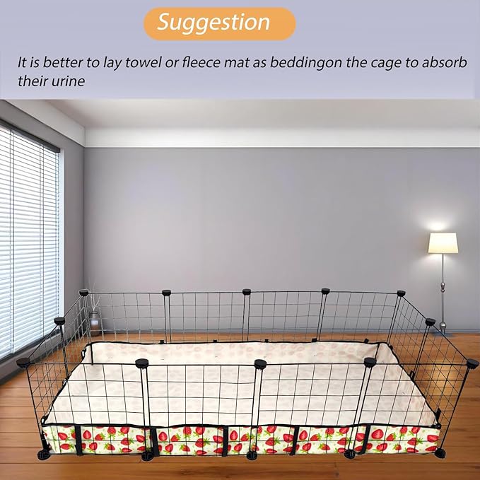 Guinea Pig Cage Liner,Washable Waterproof Oxford Cloth Cage Liners for Small Animals,Hamster Chinchilla Hedgehog Rabbit and Other Small Animals Not Include Cage (24x48 inches)