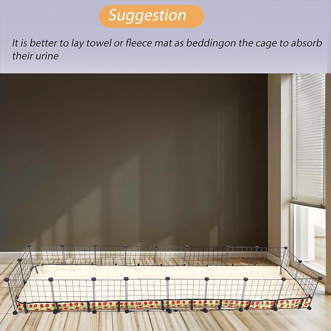 Guinea Pig Cage Liner,Washable Waterproof Oxford Cloth Cage Liners for Small Animals,Hamster Chinchilla Hedgehog Rabbit and Other Small Animals Not Include Cage(24x96 inches)
