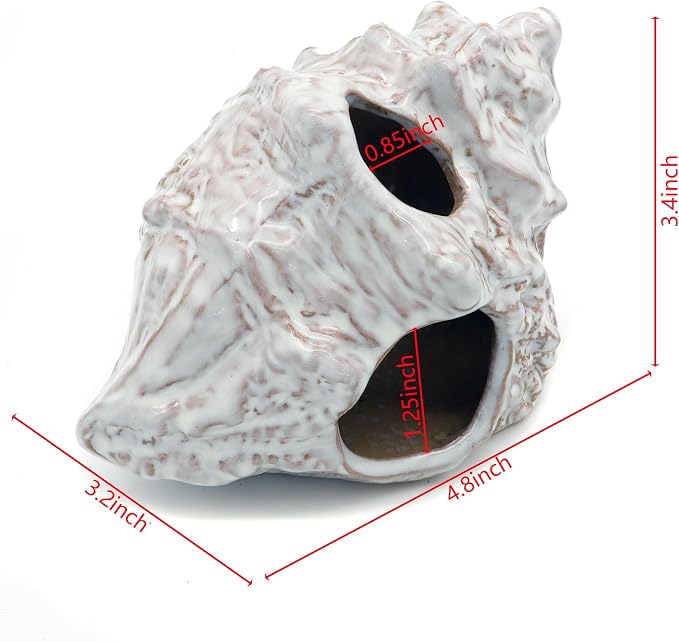 Aquarium Decoration Cave Ceramic Sea Shell Decor Hiding | For Betta Fish Tank Rock Cave Decor For Shrimp Cichlid