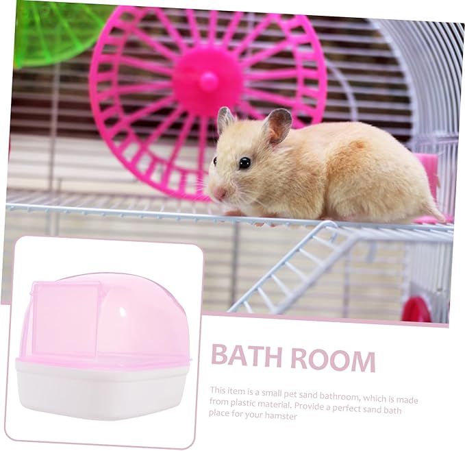 UPKOCH 2pcs Automatic Door Opening Hamster Bath Box Plastic Hamster Tub Household Container Pet Accessory