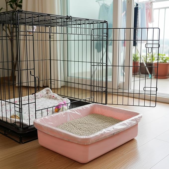 50 Pcs Disposable Cage Liners, Rabbit Litter Box Liners Small Animal Leak Proof Toilet Film Guinea Pig Cage Toilet Liner Plastic Litter Box Liner for Rabbits, Guinea Pigs, Chinchillas, Hedgehogs, Bird