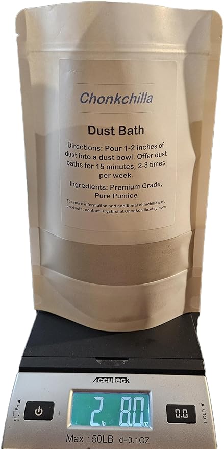 Chinchilla Dust Bath, Two Pounds Pumice Powder, for Small Pet Care