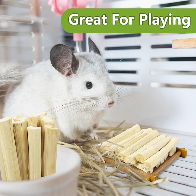 Jorewood 250g Sweet Bamboo Chew Sticks Rabbit Chew Sticks for Rabbits, Natural Bunny Chew Toy for Teeth Grinding, Small Animal Treats for Guinea Pig, Hamster, Chinchilla