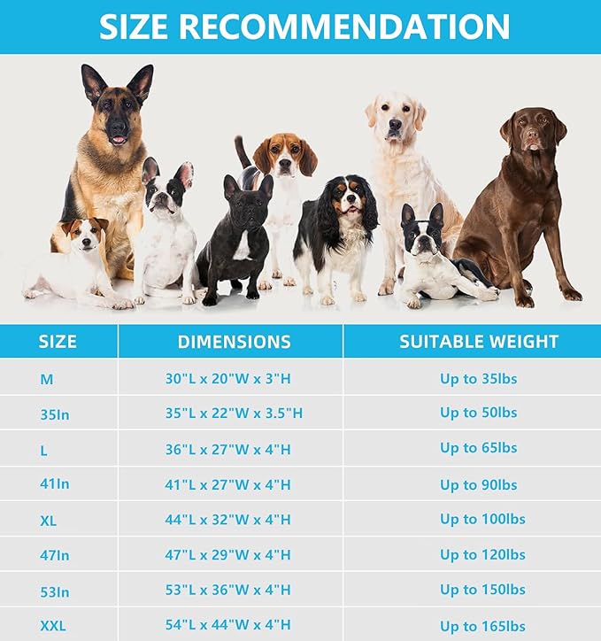 Dog Bed Cover,Waterproof Tough Plastic DIY Pet Bed Cover,Non Stick Hair Easy to Clean Rectangular Fillable Dog Bed Covers with Zipper(Dark Grey,47" L x 29" W x 4" Th,Cover Only)