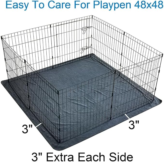 Peepeego 2PCS Non-Slip Pee Pads for Dogs 54" x 54", Washable Dog Pads with Fast Absorbent, Reusable, Waterproof Rug for Training, Whelping, Housebreaking, Incontinence for Dog Playpen