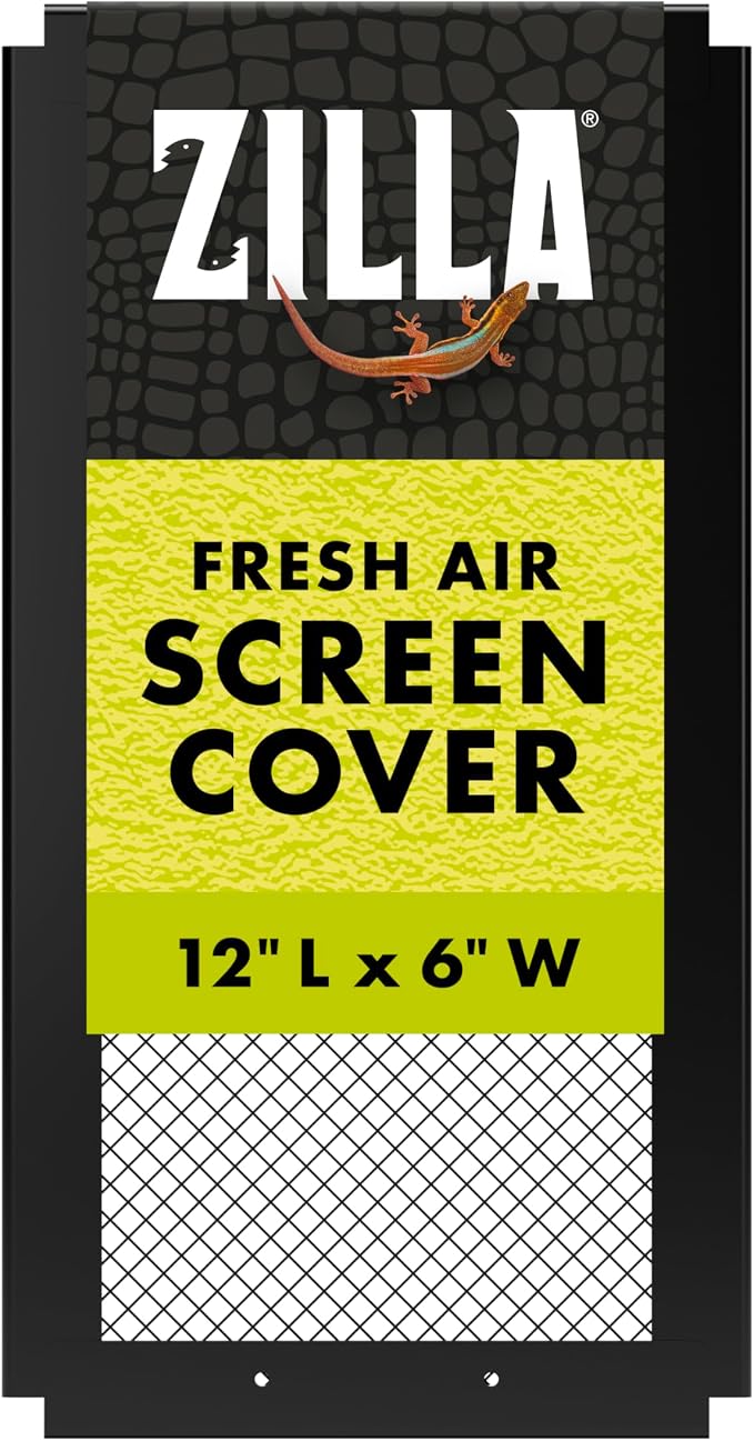 Zilla Fresh Air Screen Cover, Secure and Durable Metal Mesh Cover for Reptile Terrariums, 12 x 6 Inches | Secure and Durable Metal Mesh Cover for Reptile Terrariums