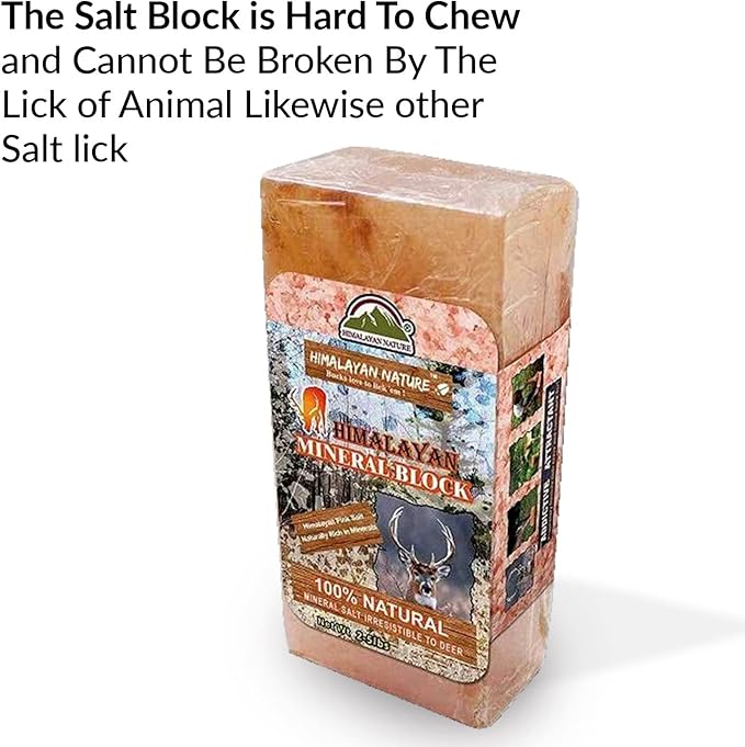 Licking Salt for Deer Block - Animal Licking Mineral Salt Block, Natural Feed Salt Rock for Horse, Deer & Animal, 10 Pound, 2 Counts