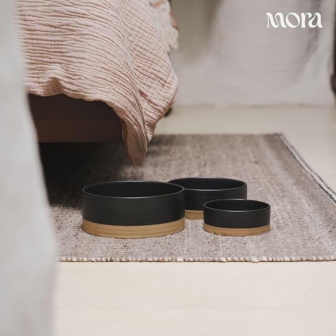 Mora Ceramic Pet Bowl Size Small - Food/Water Dish for Puppy Dogs, Cats, Guinea Pig, Rabbit, Hamster, Snake, ect. 11oz or 2 Cups - Basic Bowls for Your Dog or Cat, Mix and Match for a Set - Liquorice