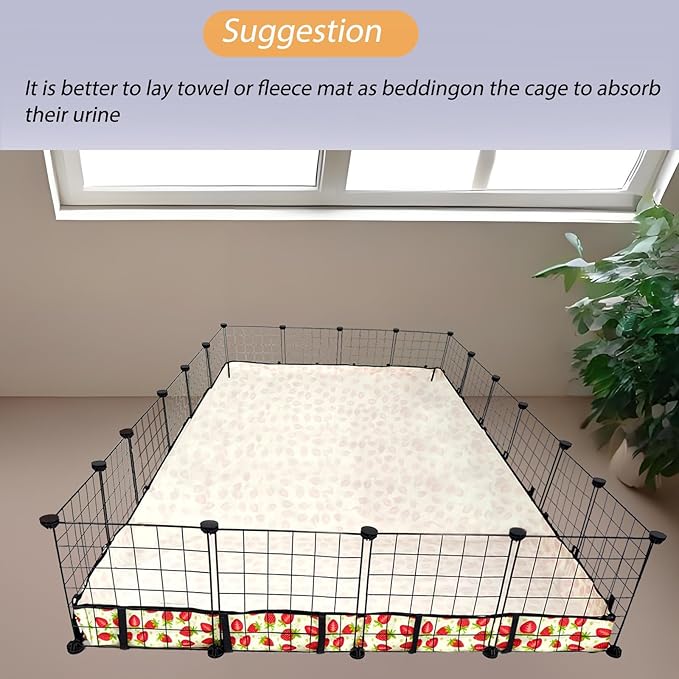 Guinea Pig Cage Liner,Washable Waterproof Oxford Cloth Cage Liners for Small Animals,Hamster Chinchilla Hedgehog Rabbit and Other Small Animals Not Include Cage(48x72 inches)