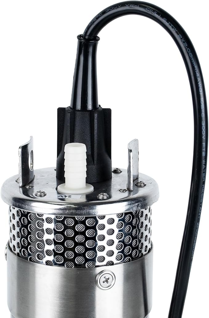 ECO-WORTHY 24V Well Pump 3.2GPM 4" Stainless Steel, Max Lift 230FT Deep Well Water Pump/Alternative Energy Solar, Well Pump Solar Water Pump