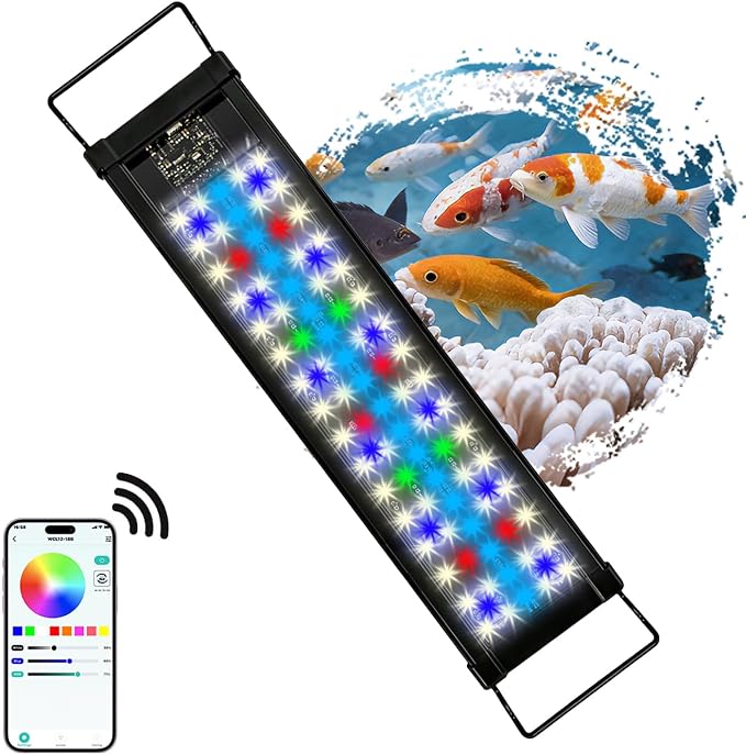 Smart LED Aquarium Light for Freshwater Tanks - App Control DIY Spectrum, Auto Timer & Sunrise Sunset Simulation (36-42 INCH)
