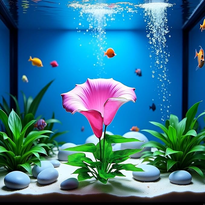 2Pcs Flower Aquarium Decoration Artificial Aquatic Plant Waterweed Craft Silk Plastic Plants ,Artificial Fish Tank Decorations,Used for Household and Office Simulation Hydroponic ,Aquarium Plants