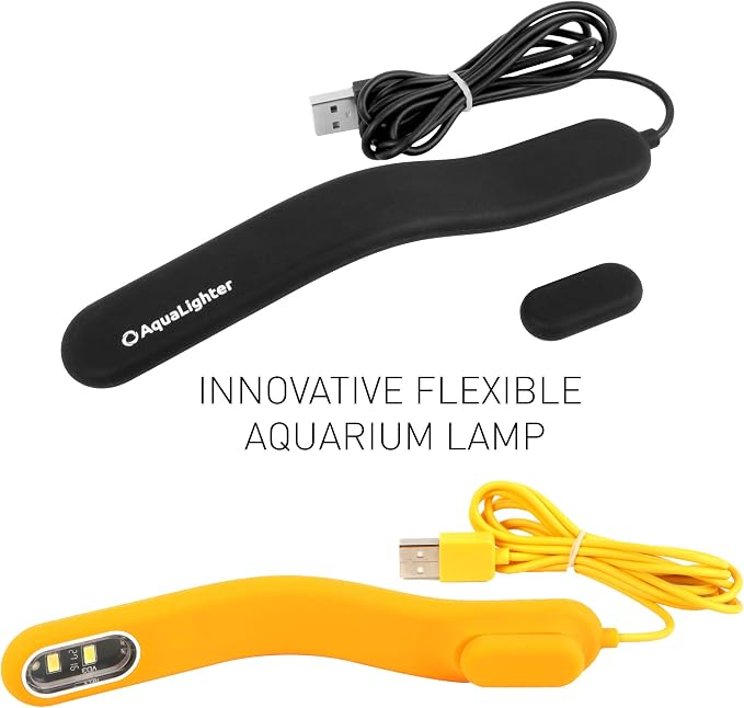 Fish Tank Light - Clip On Aquarium Light - Aquarium Light for Plants - LED Flexible Lamp for Small Aquarium - Yellow 5 Gallon | Plants & Fish Aquarium Lighting, Full Spectrum Grow Lamp, Easy Install, Safe Durable Waterproof for Freshwater, Saltwater