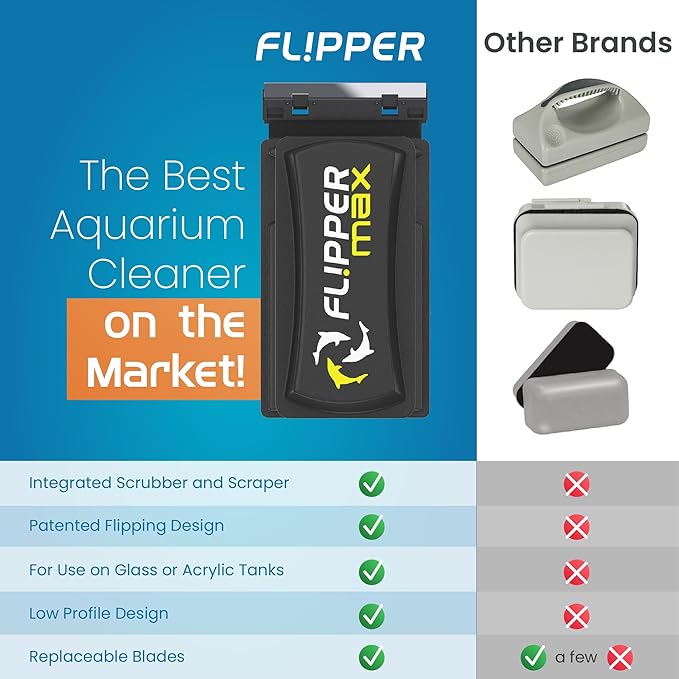 - Flipper Max Aquarium Algae Magnet Cleaner (for Glass or Acrylic Tanks 5/8-1-Inch) …