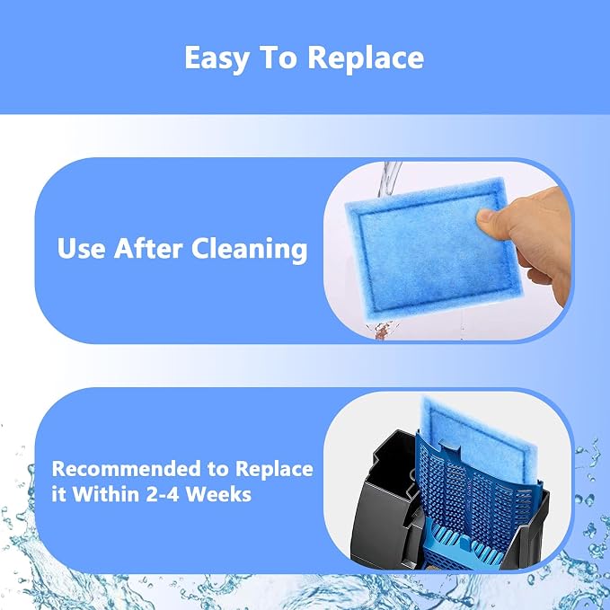 8 Pack Aquarium Filter Cartridge Compatiable with Aqua-Tech 10-20 Gallon Filters,Fish Tank Power Filter Cartridge Replacement fit for AquaTech EZ-Change #2
