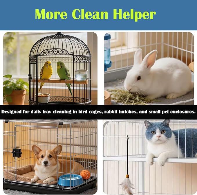 Disposable Bird Cage Liners 100 PCS Clear Plastic Parakeet Cage Liner Bag for 18x26 Inch Pallets Universal Elastic Film Intended for Parakeet, Cockatiels, Rabbit, Guinea Pig Finches Canaries