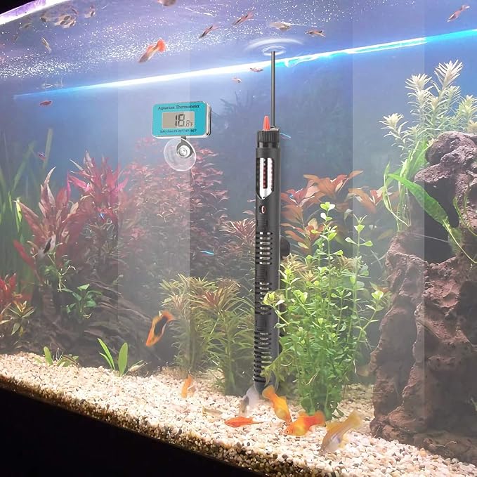 Kinbo Aquarium Heater 300 Watt Submersible Fish Tank Heater Adjustable Temperature with Diving Thermometer and Protective Case Suction Cup