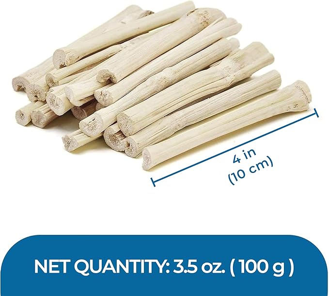 SunGrow Sweet Bamboo Chew Sticks for Rabbits, 100g (3.5 oz) Bunny Molar Chew Sticks for Guinea Pigs, Chinchillas, Gerbils, Hamsters and Small Animals