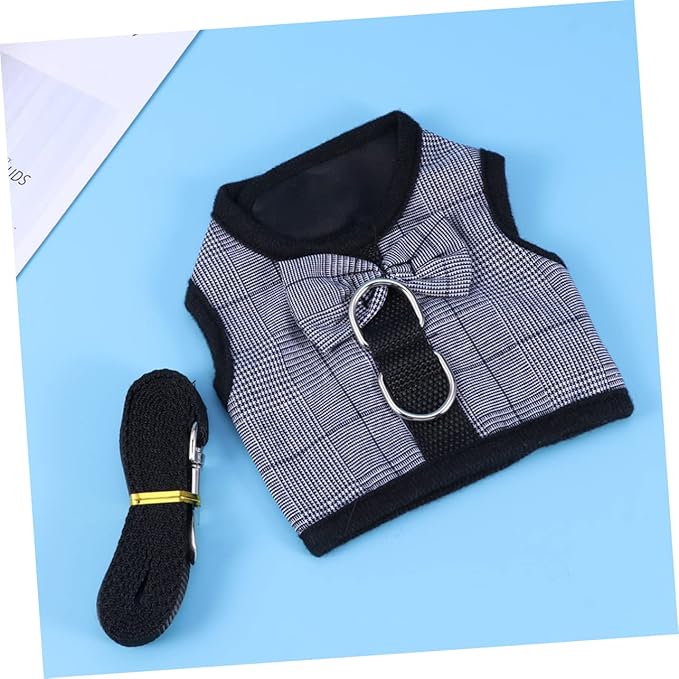 Toddmomy Small PET Vest Harness Breathable Mesh for Rabbits Guinea Pigs and Small Animals Adjustable Leash Lead and Traction Strap