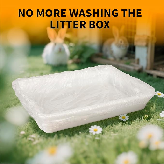 BESNEW Small Animal Bedding & Litter,50 pcs Disposable Rabbit Cage Liner Bags 3s Quick Clean for Bunny Cat Guinea Pig Ferret Chinchilla