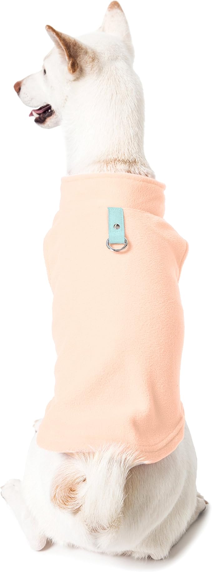 Gooby Fleece Vest Dog Sweater - Peach, X-Large - Warm Pullover Fleece Dog Jacket with O-Ring Leash - Winter Small Dog Sweater Coat - Cold Weather Dog Clothes for Small Dogs Boy or Girl (Pack of 2)