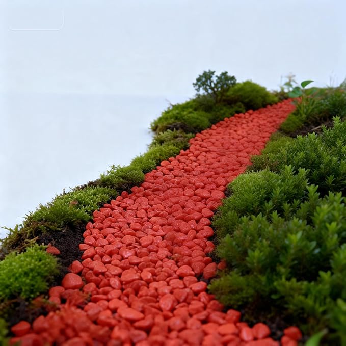 Colored Aquarium Gravel,Colorful Pea Gravel,Garden Rocks,Decorative Stones Rocks for Fish Tank,Aquarium,Fairy Garden Decor,Planters,Vase Fillers,Landscaping,1 Pound (Red, 4-6mm)