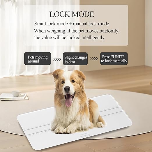 Digital Pet Scale, Baby Scale - Measuring Range 0.45lbs-220lbs for Small-Medium Dogs/Large Cat (White)