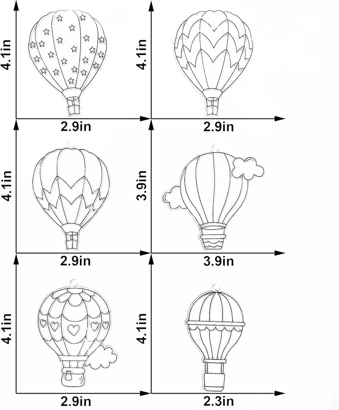 Ayhuhra 30 Set Hot Air Balloon Suncatcher Craft Kits, DIY Window Art | Hot Air Balloon crafts for summer parties, travel decor, adventure themes, colorful windows, and seasonal art projects