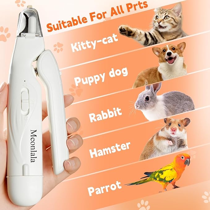 2-in-1 Dog Nail Clippers & Dog Nail Grinder with 2 LED Lights, Ultra-Quiet, USB Rechargeable,Security Upgrade,Multiple Grinding Methods, and Splash Guard for Small and Large Dogs & Cats