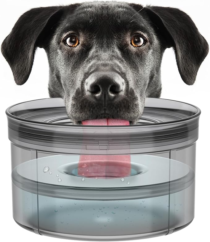 Techphardo 1Gallon No Spill Dog Water Bowl-3.8L Large Capacity, BPA-Free, Anti-Splash & Anti-Digging Design with Non-Slip Base, for Messy Drinkers