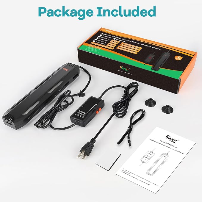 hygger 300W Aquarium Submersible Heater with Controller for 40–70 Gal Tank | Digital Control, Overheat Protection, Dry-run Protection, Alarm Alerts, Freshwater & Saltwater Fish Tanks
