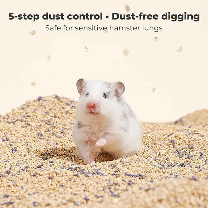 mini&moe Hamster Sand Bath - Natural Fine-Grain Corn Bathing Sand Soft & Low-Dust mall Pet Litter Absorbent for Guinea Pig, Gerbils, Chinchillas, Mice