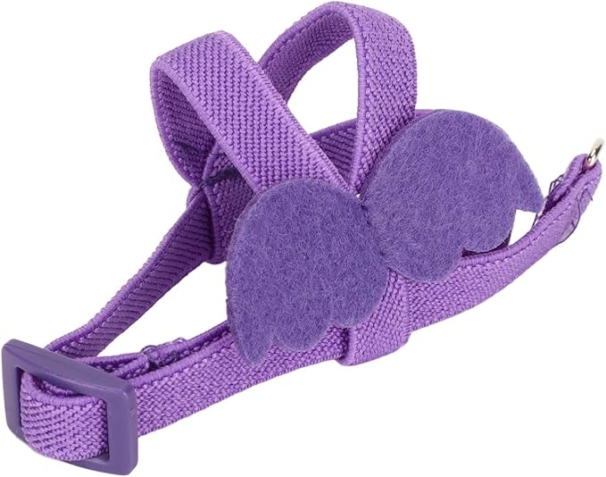 Bird Harness and Leash Adjustable Bite Traction Rope for Training or Outdoor Walks Bird Accessories (Purple)