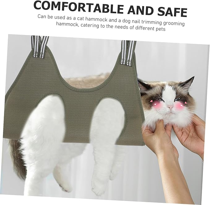 TOYANDONA Pet Grooming Strip Cat Trimming Harness Dogs Nail Cutting Hammock Multi-Functional Grooming Leash Wall Door Mount