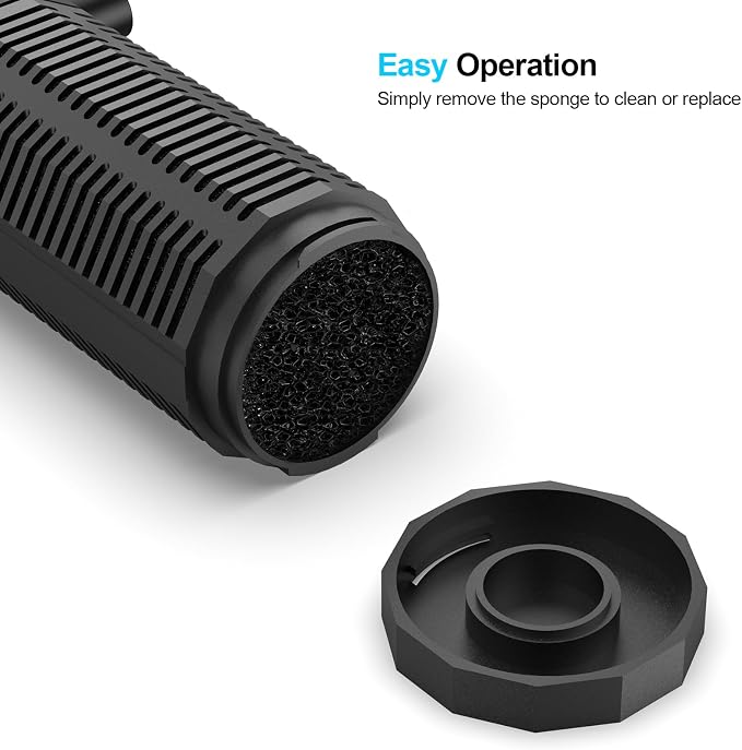 400GPH 4-in-1 Aquarium Filter 30~100 Gallon Quiet Fish Tank Filters | Submersible Turtle Tank Filter with 18W Powerful Pump, Bio-Sponge Filtration, Aeration, Water Cycle, Easy Setup & Cleaning